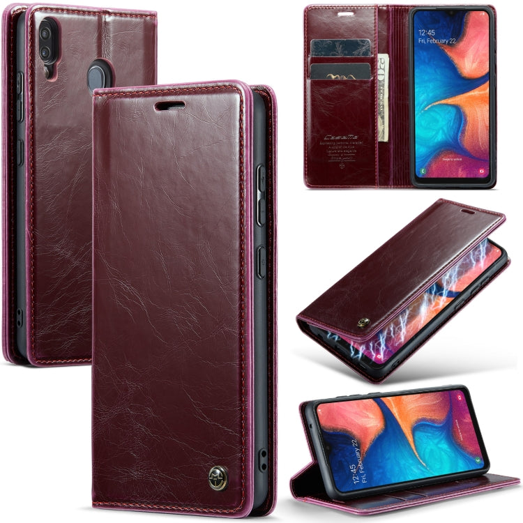 For Samsung Galaxy A20／A30／M10S CaseMe 003 Crazy Horse Texture Leather Phone Case(Wine Red) - Galaxy Phone Cases by CaseMe | Online Shopping South Africa | PMC Jewellery | Buy Now Pay Later Mobicred