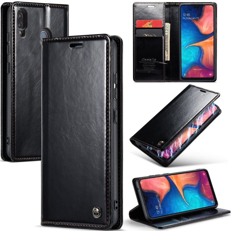 For Samsung Galaxy A20／A30／M10S CaseMe 003 Crazy Horse Texture Leather Phone Case(Black) - Galaxy Phone Cases by CaseMe | Online Shopping South Africa | PMC Jewellery | Buy Now Pay Later Mobicred