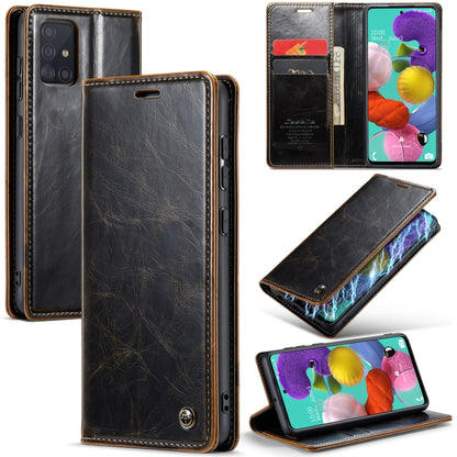 For Samsung Galaxy A51 4G/M40S CaseMe 003 Crazy Horse Texture Leather Phone Case(Coffee) - Galaxy Phone Cases by CaseMe | Online Shopping South Africa | PMC Jewellery | Buy Now Pay Later Mobicred