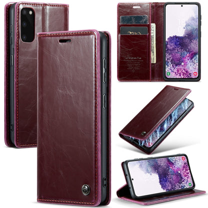 For Samsung Galaxy S20 CaseMe 003 Crazy Horse Texture Leather Phone Case(Wine Red) - Galaxy Phone Cases by CaseMe | Online Shopping South Africa | PMC Jewellery | Buy Now Pay Later Mobicred