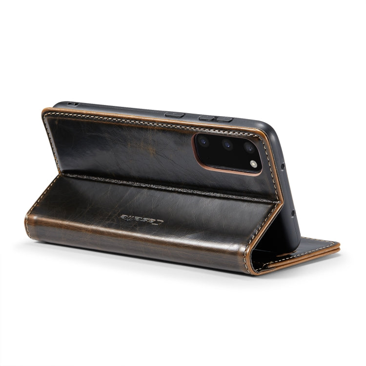 For Samsung Galaxy S20 CaseMe 003 Crazy Horse Texture Leather Phone Case(Coffee) - Galaxy Phone Cases by CaseMe | Online Shopping South Africa | PMC Jewellery | Buy Now Pay Later Mobicred