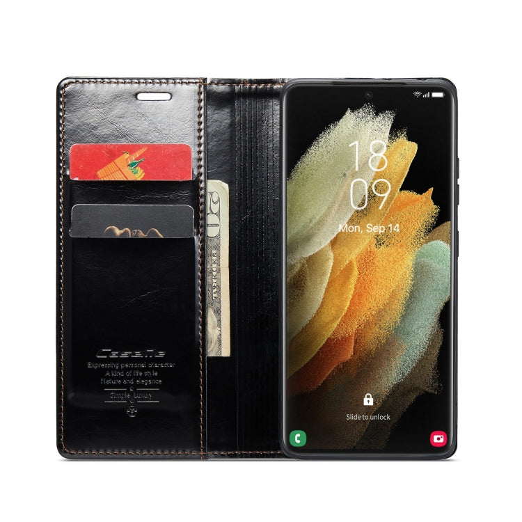 For Samsung Galaxy S21 Ultra 5G CaseMe 003 Crazy Horse Texture Leather Phone Case(Black) - Galaxy S21 Ultra 5G Cases by CaseMe | Online Shopping South Africa | PMC Jewellery | Buy Now Pay Later Mobicred