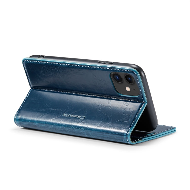 For iPhone 11 CaseMe 003 Crazy Horse Texture Leather Phone Case(Blue) - iPhone 11 Cases by CaseMe | Online Shopping South Africa | PMC Jewellery | Buy Now Pay Later Mobicred