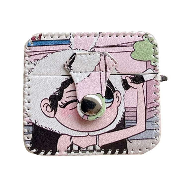 For AirPods Pro 2 Wearing Hat Girl Pattern PU Leather Wireless Earphone Case - For AirPods Pro 2 by PMC Jewellery | Online Shopping South Africa | PMC Jewellery | Buy Now Pay Later Mobicred