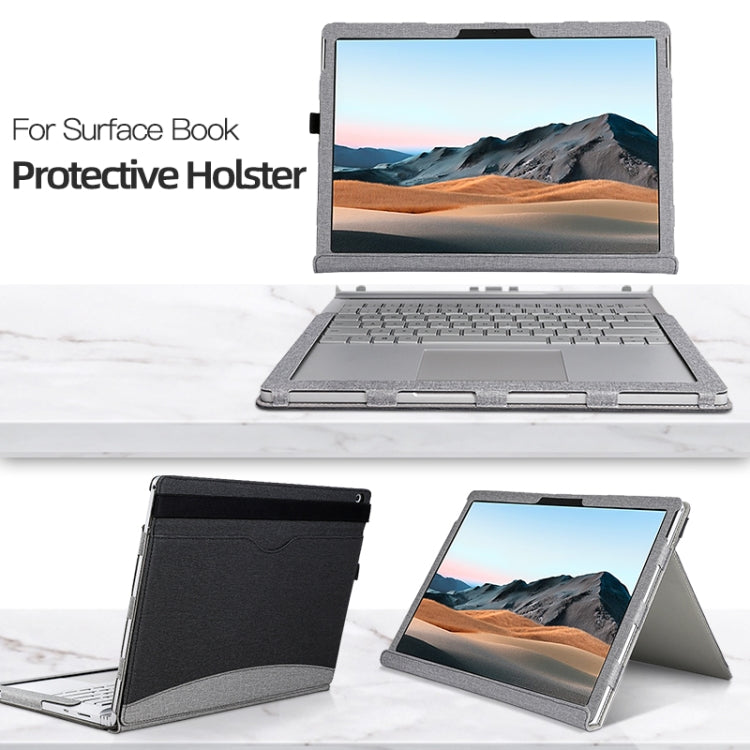 For MicroSoft Surface Book 3 / 2 / 1 13.5 inch Leather Laptop Case(Black Brown) - Others by PMC TechLife | Online Shopping South Africa | PMC TechLife | Buy Now Pay Later Mobicred