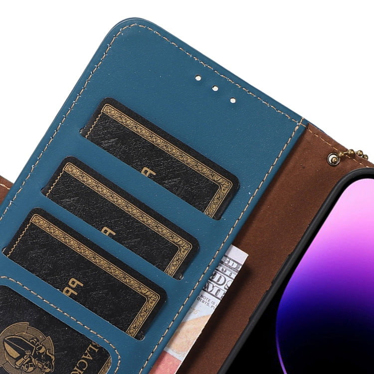 For Nokia C31 Genuine Leather Magnetic RFID Leather Phone Case(Blue) - Nokia Cases by PMC TechLife | Online Shopping South Africa | PMC TechLife | Buy Now Pay Later Mobicred