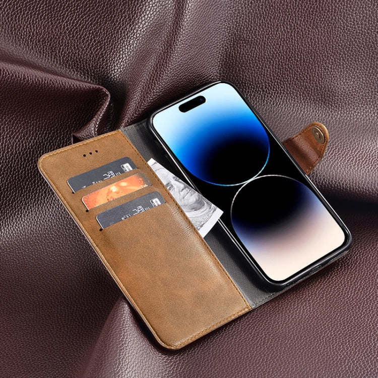 For Oukitel C19 Pro idewei Retro Texture Leather Phone Case(Khaki) - More Brand by idewei | Online Shopping South Africa | PMC Jewellery | Buy Now Pay Later Mobicred