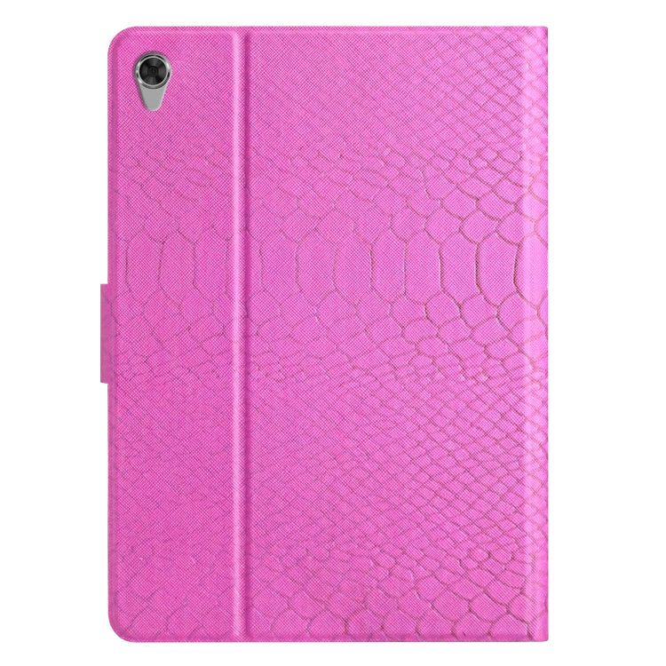 For Lenovo Tab M10 HD 2nd Gen Solid Color Crocodile Texture Leather Smart Tablet Case(Rose Red) - Lenovo by PMC TechLife | Online Shopping South Africa | PMC TechLife | Buy Now Pay Later Mobicred