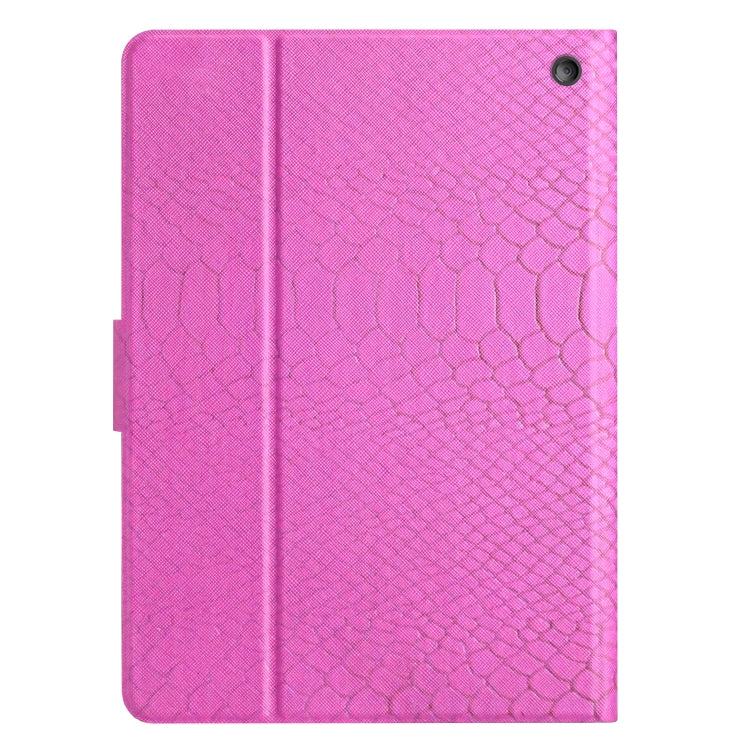 For Amazon Kindle Fire HD 10 2021 Solid Color Crocodile Texture Leather Smart Tablet Case(Rose Red) - Amazon by PMC TechLife | Online Shopping South Africa | PMC TechLife | Buy Now Pay Later Mobicred