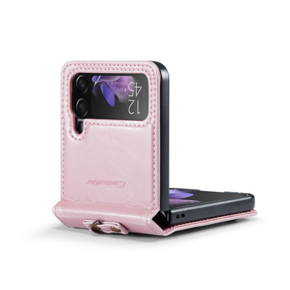 For Samsung Galaxy Z Flip3 5G CaseMe 003 Crazy Horse Texture Leather Phone Case with Lanyard(Rose Gold) - Galaxy Phone Cases by CaseMe | Online Shopping South Africa | PMC Jewellery | Buy Now Pay Later Mobicred