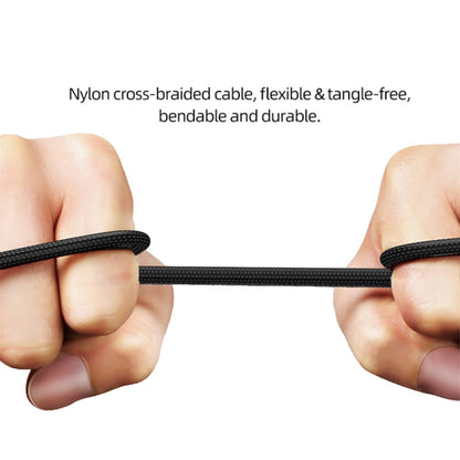 USAMS Type-C to 8 Pin PD20W Aluminum Alloy Transparent Digital Display Fast Charge Data Cable, Cable Length:2m(Black) - 2 in 1 Cable by USAMS | Online Shopping South Africa | PMC Jewellery | Buy Now Pay Later Mobicred