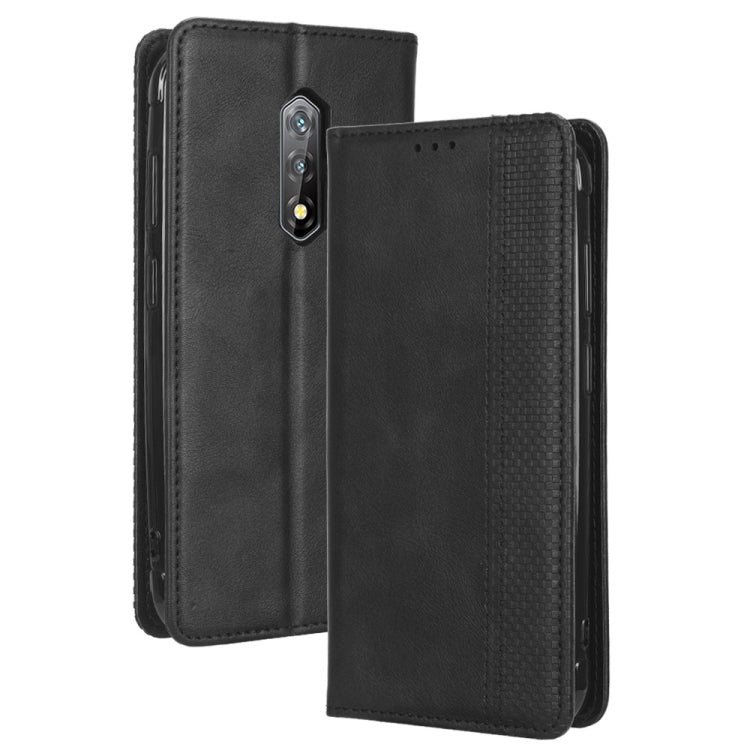 For Blackview BV5200 Magnetic Buckle Retro Texture Leather Phone Case(Black) - More Brand by PMC TechLife | Online Shopping South Africa | PMC TechLife