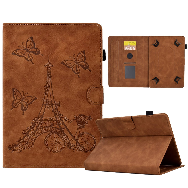 For 8 inch Tablets Tower Embossed Leather Tablet Case(Brown) - Others by PMC TechLife | Online Shopping South Africa | PMC TechLife | Buy Now Pay Later Mobicred