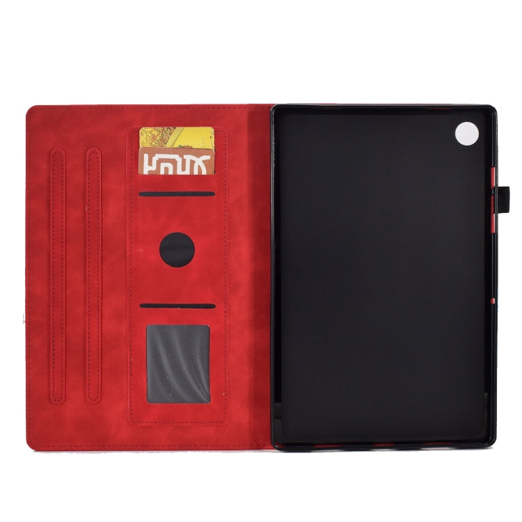 For Huawei MatePad T 10s Tower Embossed Leather Tablet Case(Red) - Huawei by PMC TechLife | Online Shopping South Africa | PMC TechLife | Buy Now Pay Later Mobicred
