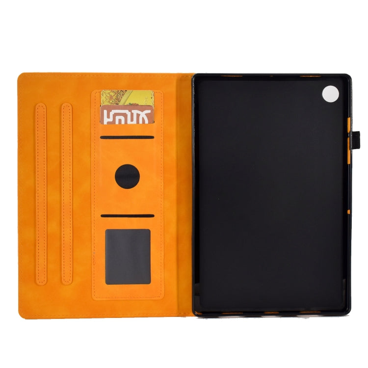 For Huawei MatePad T 10s Tower Embossed Leather Tablet Case(Khaki) - Huawei by PMC TechLife | Online Shopping South Africa | PMC TechLife | Buy Now Pay Later Mobicred