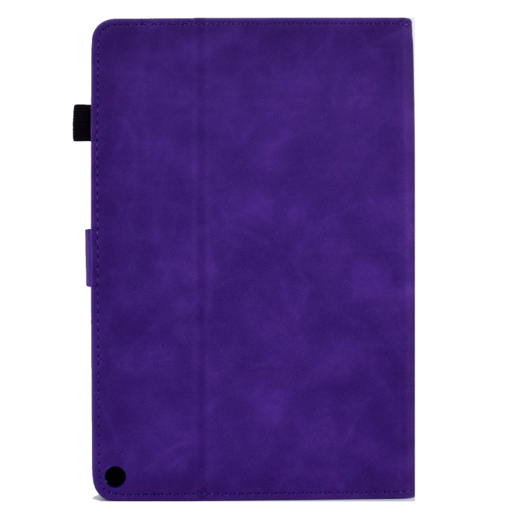 For Amazon Kindle Fire HD10 2021 Tower Embossed Leather Smart Tablet Case(Purple) - Amazon by PMC TechLife | Online Shopping South Africa | PMC TechLife | Buy Now Pay Later Mobicred