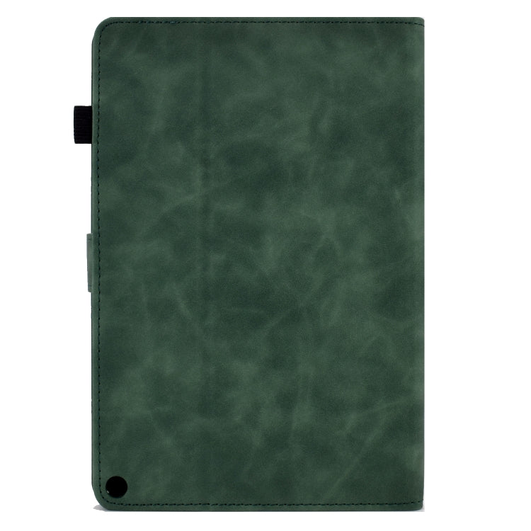 For Amazon Kindle Fire HD10 2021 Tower Embossed Leather Smart Tablet Case(Green) - Amazon by PMC TechLife | Online Shopping South Africa | PMC TechLife | Buy Now Pay Later Mobicred