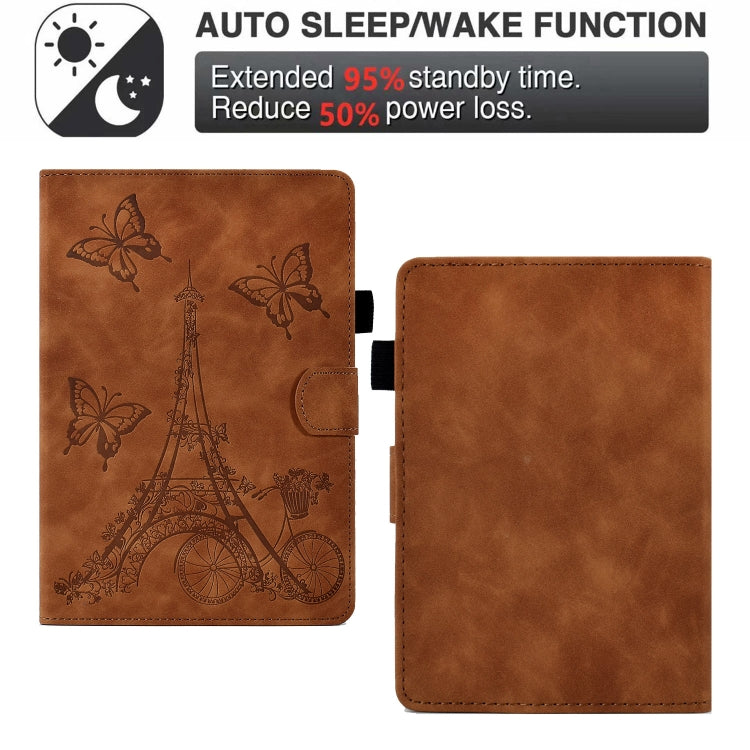 For Amazon Kindle Paperwhite 5 Tower Embossed Leather Smart Tablet Case(Brown) - Amazon by PMC TechLife | Online Shopping South Africa | PMC TechLife | Buy Now Pay Later Mobicred