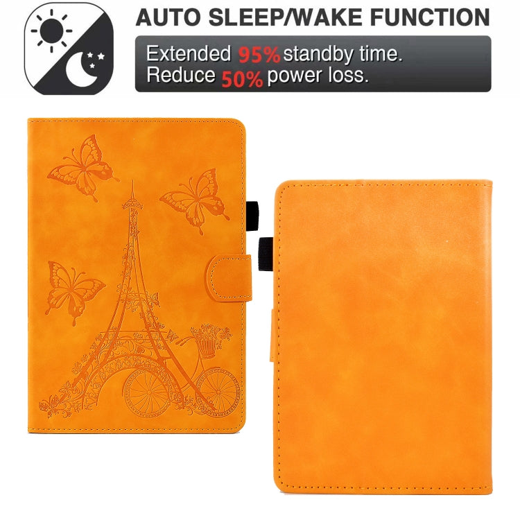 For Amazon Kindle Lite 2022 Tower Embossed Leather Smart Tablet Case(Khaki) - Amazon by PMC TechLife | Online Shopping South Africa | PMC TechLife | Buy Now Pay Later Mobicred
