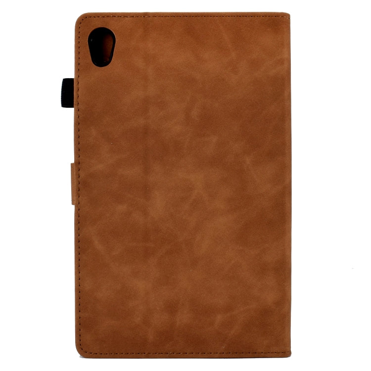 For Lenovo Tab M10 Gen 2 Tower Embossed Leather Smart Tablet Case(Brown) - Lenovo by PMC TechLife | Online Shopping South Africa | PMC TechLife | Buy Now Pay Later Mobicred