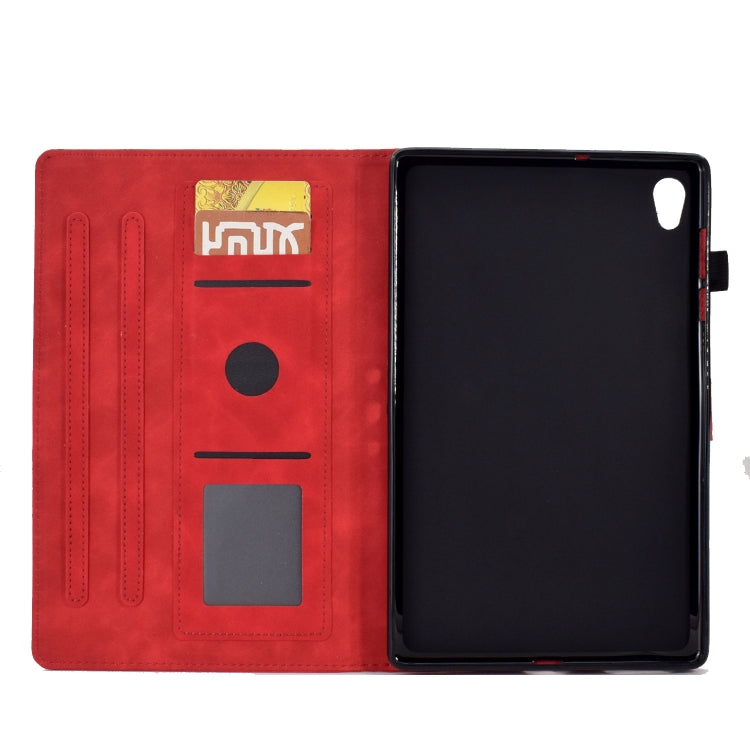 For Lenovo Tab M10 Gen 2 Tower Embossed Leather Smart Tablet Case(Red) - Lenovo by PMC TechLife | Online Shopping South Africa | PMC TechLife | Buy Now Pay Later Mobicred