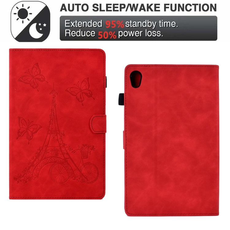 For Lenovo Tab M10 Gen 2 Tower Embossed Leather Smart Tablet Case(Red) - Lenovo by PMC TechLife | Online Shopping South Africa | PMC TechLife | Buy Now Pay Later Mobicred