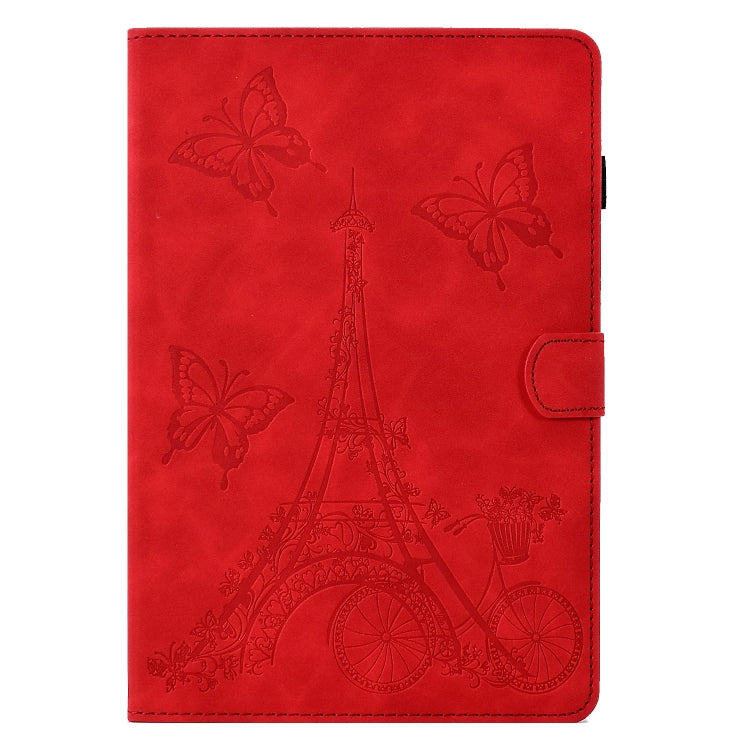 For Lenovo M10 Plus Tower Embossed Leather Smart Tablet Case(Red) - Lenovo by PMC TechLife | Online Shopping South Africa | PMC TechLife | Buy Now Pay Later Mobicred