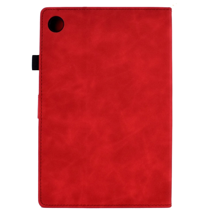For Lenovo M10 Plus Tower Embossed Leather Smart Tablet Case(Red) - Lenovo by PMC TechLife | Online Shopping South Africa | PMC TechLife | Buy Now Pay Later Mobicred