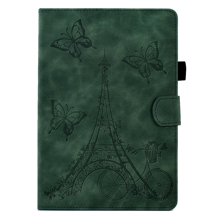 For Lenovo Tab P11 Tower Embossed Leather Smart Tablet Case(Green) - Lenovo by PMC TechLife | Online Shopping South Africa | PMC TechLife | Buy Now Pay Later Mobicred