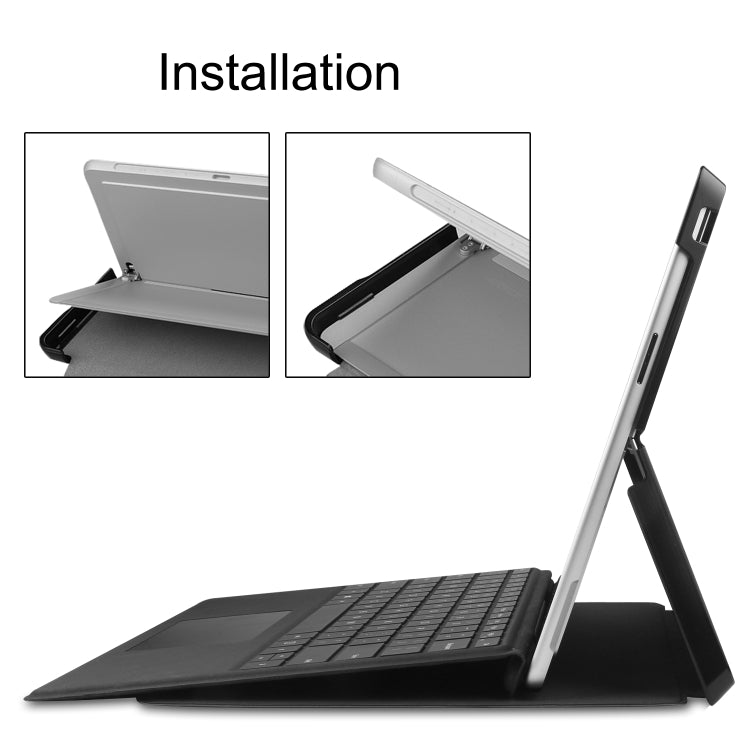 For Microsoft Surface Pro 9 Custer Painted 3-Fold Holder Leather Tablet Case(Retro Tower) - Microsoft by PMC TechLife | Online Shopping South Africa | PMC TechLife | Buy Now Pay Later Mobicred