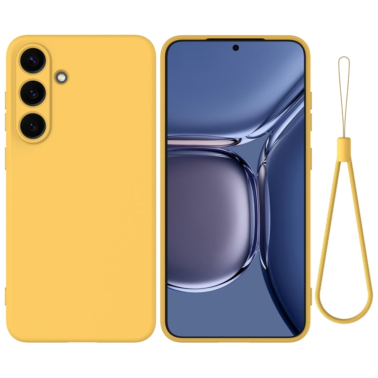 For Samsung Galaxy S25 5G Color Liquid Silicone Phone Case(Yellow) - Galaxy S25 5G Cases by PMC Jewellery | Online Shopping South Africa | PMC Jewellery | Buy Now Pay Later Mobicred