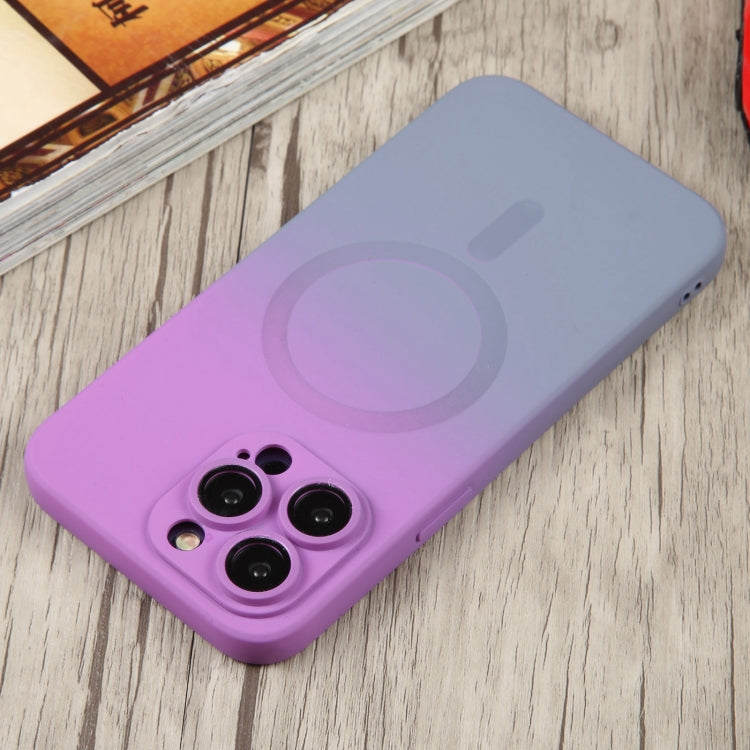 For iPhone 14 Liquid TPU Silicone Gradient MagSafe Phone Case(Purple) - iPhone 14 Cases by PMC Jewellery | Online Shopping South Africa | PMC Jewellery