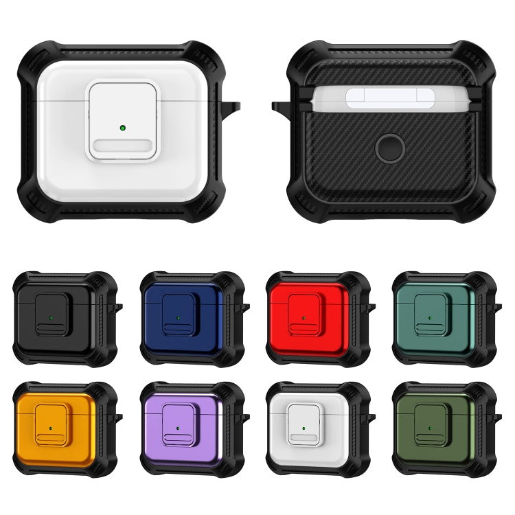 For AirPods 3 TPU + PC Shockproof Earphone Protective Case with Switch(Yellow) - For AirPods 3 by PMC Jewellery | Online Shopping South Africa | PMC Jewellery | Buy Now Pay Later Mobicred