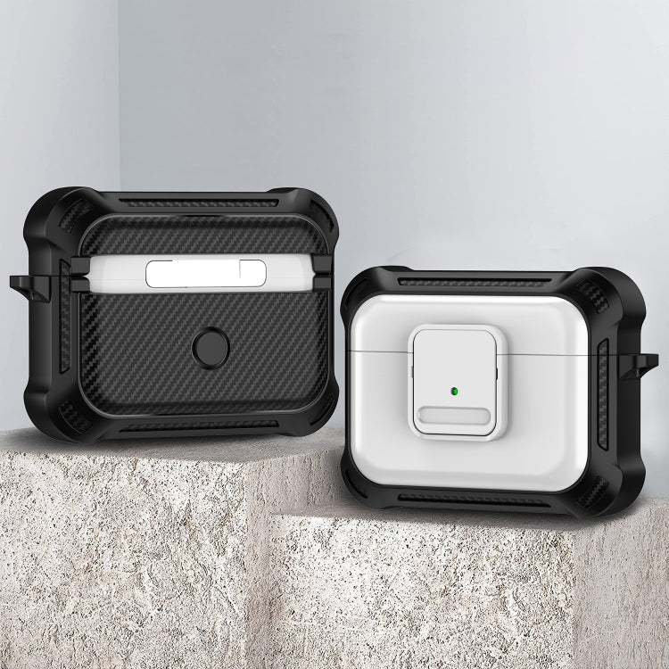For AirPods Pro 2 TPU + PC Shockproof Earphone Protective Case with Switch(White) - For AirPods Pro 2 by PMC Jewellery | Online Shopping South Africa | PMC Jewellery | Buy Now Pay Later Mobicred