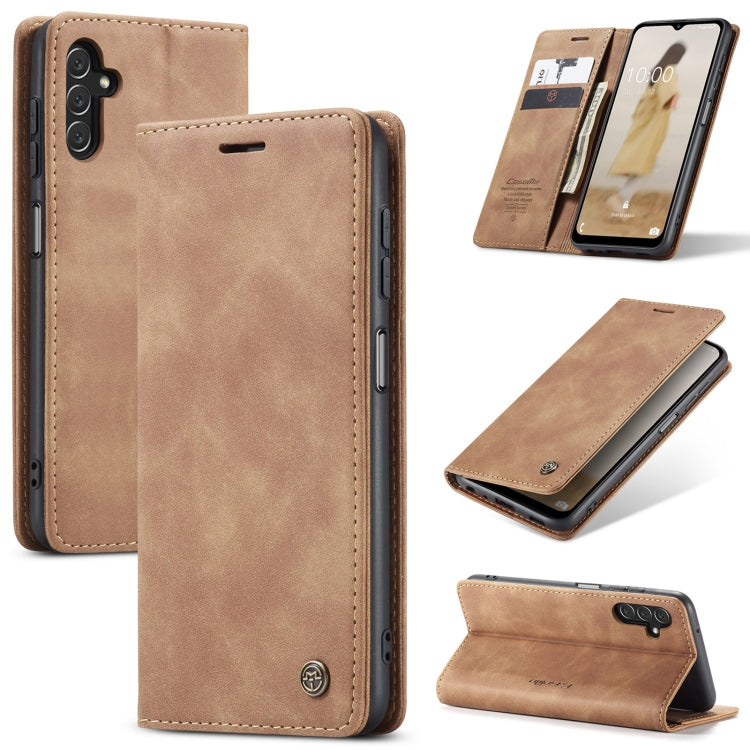 For Samsung Galaxy A14 5G CaseMe 013 Multifunctional Horizontal Flip Leather Phone Case(Brown) - Galaxy Phone Cases by CaseMe | Online Shopping South Africa | PMC Jewellery | Buy Now Pay Later Mobicred