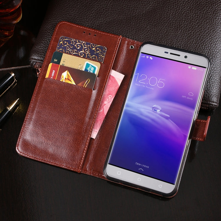 For Blackview R7 idewei Crazy Horse Texture Horizontal Flip Leather Case with Holder & Card Slots & Wallet(Dark Blue) - More Brand by idewei | Online Shopping South Africa | PMC Jewellery | Buy Now Pay Later Mobicred