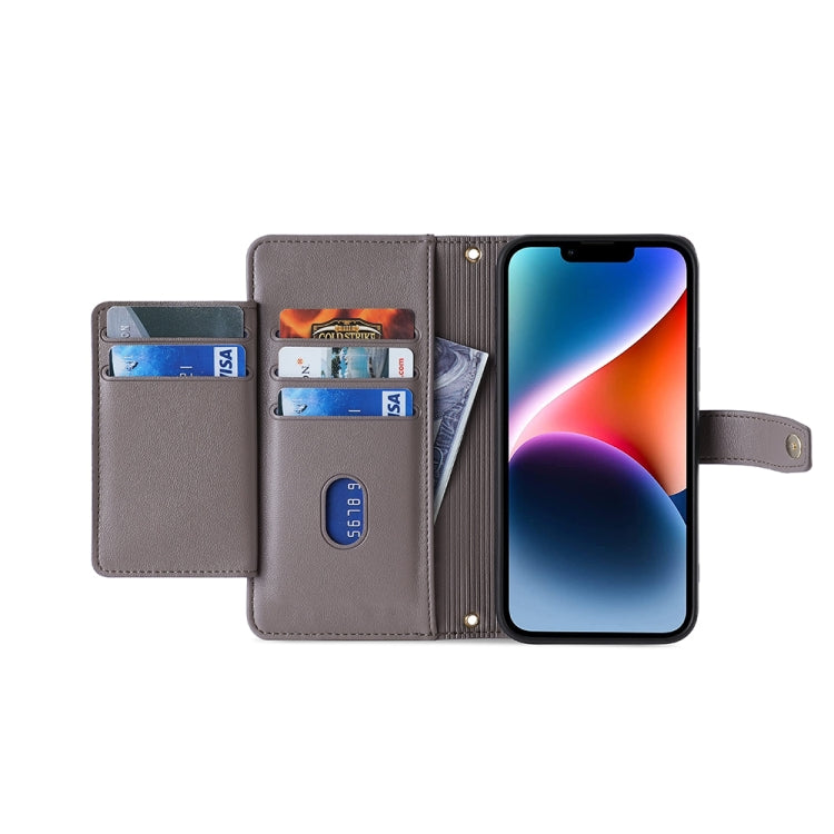 For Honor 80 GT Sheep Texture Cross-body Zipper Wallet Leather Phone Case(Grey) - free shipping - PMC TechLife - Order now!