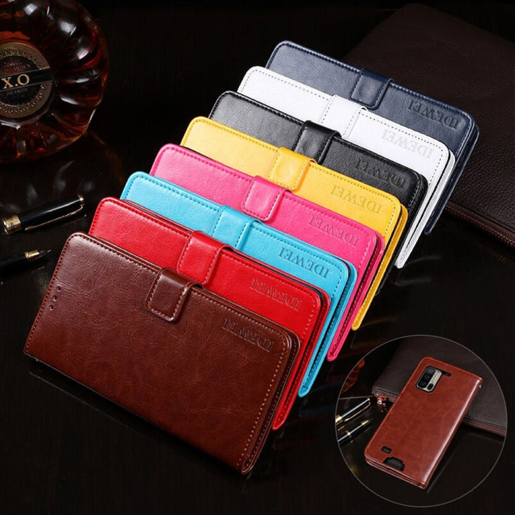 For Ulefone Armor 7 idewei  Crazy Horse Texture Horizontal Flip Leather Case with Holder & Card Slots & Wallet(Rose Red) - Ulefone Cases by idewei | Online Shopping South Africa | PMC Jewellery | Buy Now Pay Later Mobicred