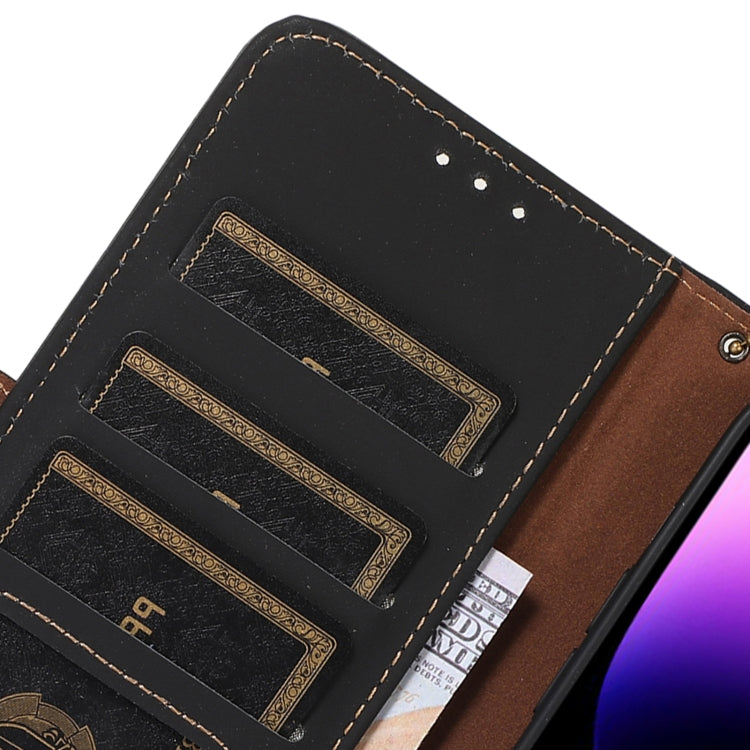 For OnePlus Nord CE 3 Lite Genuine Leather Magnetic RFID Leather Phone Case(Black) - OnePlus Cases by PMC TechLife | Online Shopping South Africa | PMC TechLife | Buy Now Pay Later Mobicred