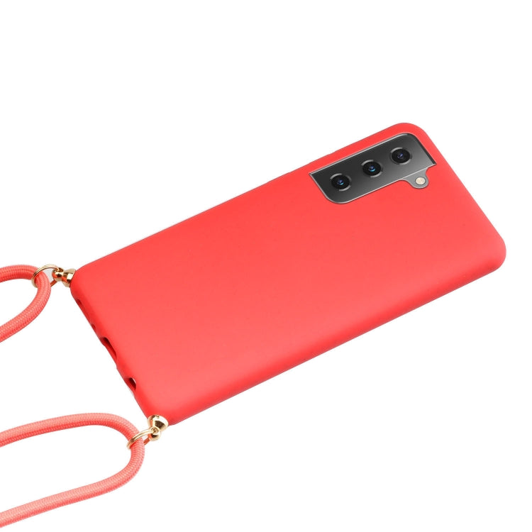 For Samsung Galaxy A34 5G Wheat Straw Material + TPU Phone Case with Lanyard(Red) - Galaxy Phone Cases by PMC Jewellery | Online Shopping South Africa | PMC Jewellery