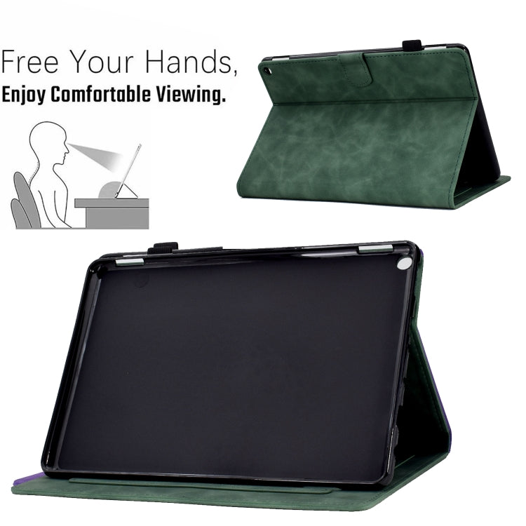 For Amazon Kindle Fire HD8 2022 Peony Butterfly Embossed Leather Smart Tablet Case(Green) - Amazon by PMC TechLife | Online Shopping South Africa | PMC TechLife | Buy Now Pay Later Mobicred