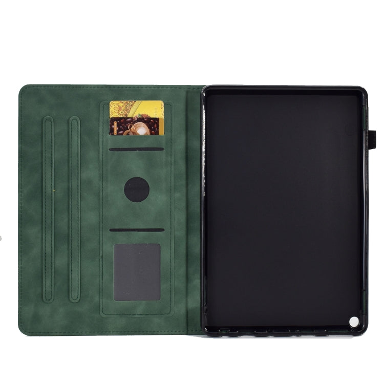 For Amazon Kindle Fire HD8 2020 Peony Butterfly Embossed Leather Smart Tablet Case(Green) - Amazon by PMC TechLife | Online Shopping South Africa | PMC TechLife | Buy Now Pay Later Mobicred