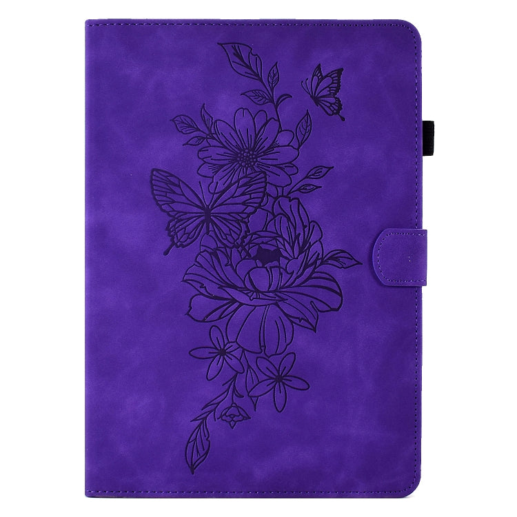 For Amazon Kindle Fire HD8 2020 Peony Butterfly Embossed Leather Smart Tablet Case(Purple) - Amazon by PMC TechLife | Online Shopping South Africa | PMC TechLife | Buy Now Pay Later Mobicred