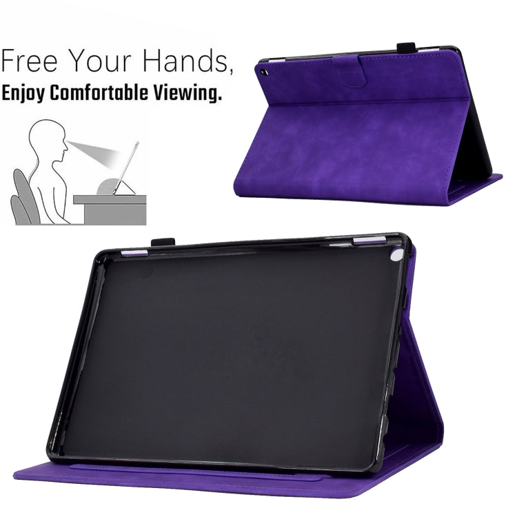 For Amazon Kindle Fire HD8 2020 Peony Butterfly Embossed Leather Smart Tablet Case(Purple) - Amazon by PMC TechLife | Online Shopping South Africa | PMC TechLife | Buy Now Pay Later Mobicred