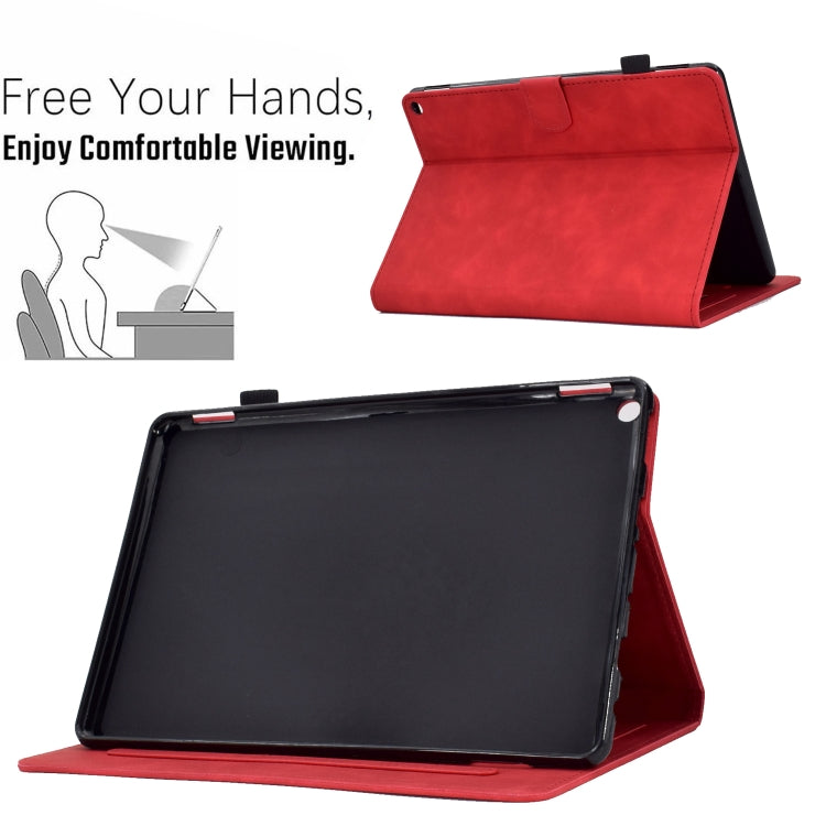For Amazon Kindle Fire HD8 2020 Peony Butterfly Embossed Leather Smart Tablet Case(Red) - Amazon by PMC TechLife | Online Shopping South Africa | PMC TechLife | Buy Now Pay Later Mobicred
