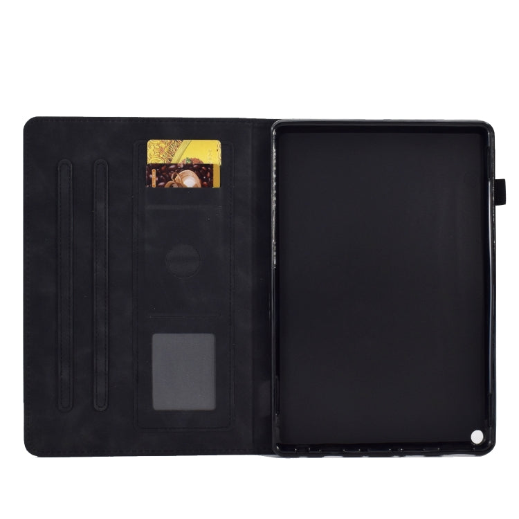 For Amazon Kindle Fire HD8 2020 Peony Butterfly Embossed Leather Smart Tablet Case(Black) - Amazon by PMC TechLife | Online Shopping South Africa | PMC TechLife | Buy Now Pay Later Mobicred