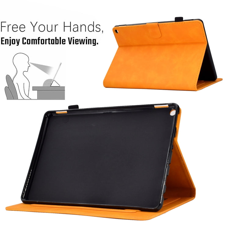For Amazon Kindle Fire HD8 2020 Peony Butterfly Embossed Leather Smart Tablet Case(Khaki) - free shipping - PMC TechLife - Order now!