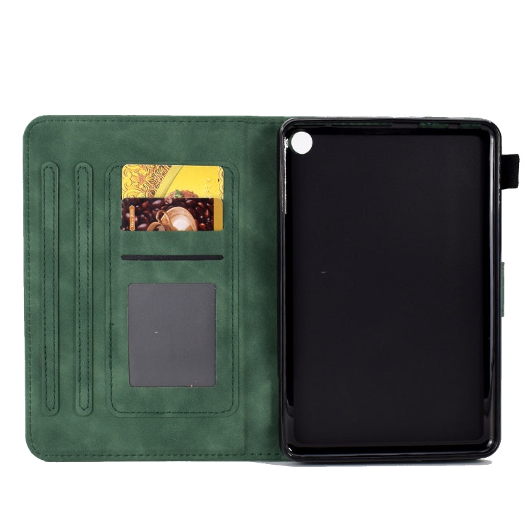 For Amazon Kindle Fire 7 2022 Peony Butterfly Embossed Leather Smart Tablet Case(Green) - Amazon by PMC TechLife | Online Shopping South Africa | PMC TechLife | Buy Now Pay Later Mobicred
