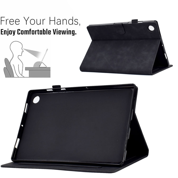 For Lenovo Tab M10 Plus Peony Butterfly Embossed Leather Smart Tablet Case(Black) - Lenovo by PMC TechLife | Online Shopping South Africa | PMC TechLife | Buy Now Pay Later Mobicred