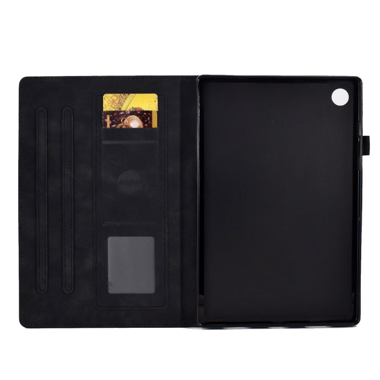 For Lenovo Tab M10 Plus 3rd Gen Peony Butterfly Embossed Leather Smart Tablet Case(Black) - Lenovo by PMC TechLife | Online Shopping South Africa | PMC TechLife | Buy Now Pay Later Mobicred